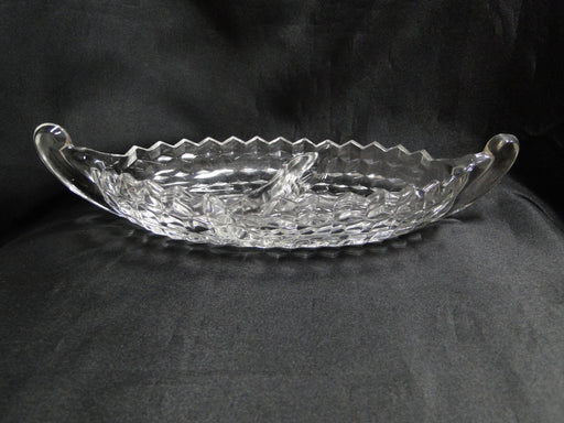 Fostoria American Clear: 2-Part Relish Dish w/ Handles, 12" x 5 1/2"