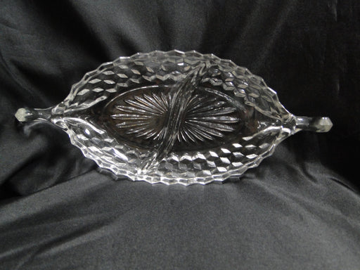 Fostoria American Clear: 2-Part Relish Dish w/ Handles, 12" x 5 1/2"