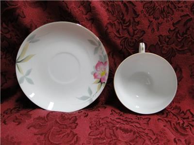 Noritake Azalea, 19322, White w/ Pink Flowers: Cup & Saucer Set (s), 2" Tall