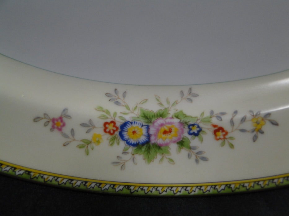 Meito Floral w/ Green Trim, Gold Edge: Oval Serving Platter, 11 3/4" x 8 3/8"