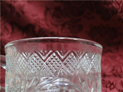 Smith Glass Holiday, Clear, Flowers, Leaves: Punch Bowl & 10 Cups Set