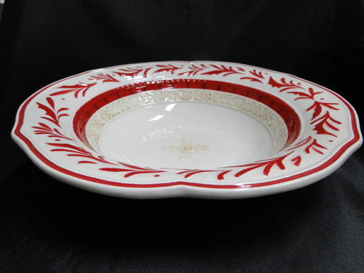 Fitz & Floyd Town and Country, Red & White: Round Rimmed Serving Bowl, 12 1/2"