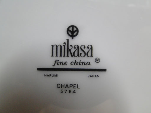 Mikasa Chapel, Green Bells on White, Platinum: Oval Serving Platter, 12"