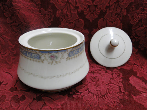 Mikasa Lexington, Blue Border, Floral, Scrolls, Gold: Sugar Bowl & Lid