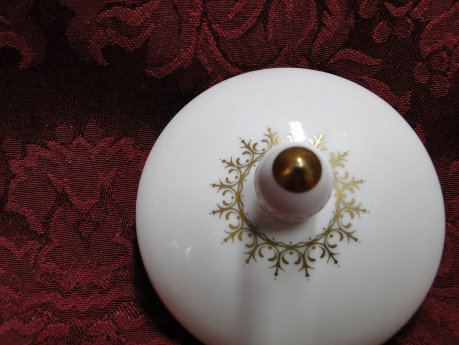 Wedgwood Adelphi, White w/ Gold Encrusted Verge: Sugar Bowl W/ Lid